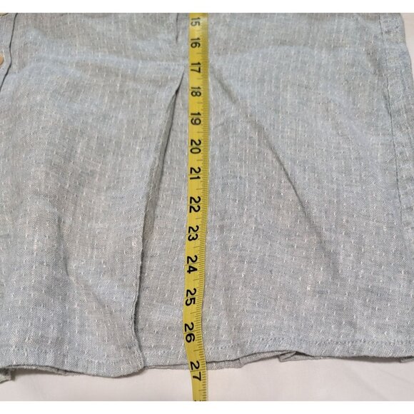 Flax Generous 2G Womens Button-Down Shirt 100% Linen Gray Long Sleeve - Picture 12 of 15